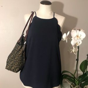 Chiffon navy blouse 🍋